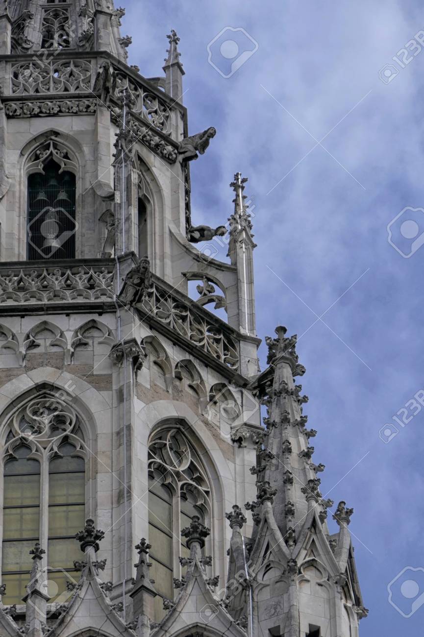 Neo Gothic Architectural Details Of The Neues Rathaus New Town Stock Photo Picture And Royalty Free Image Image 83764703
