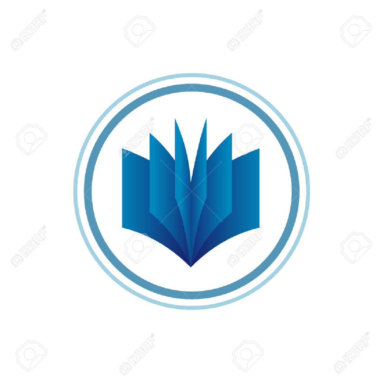 book logo template blue gradient style royalty free cliparts