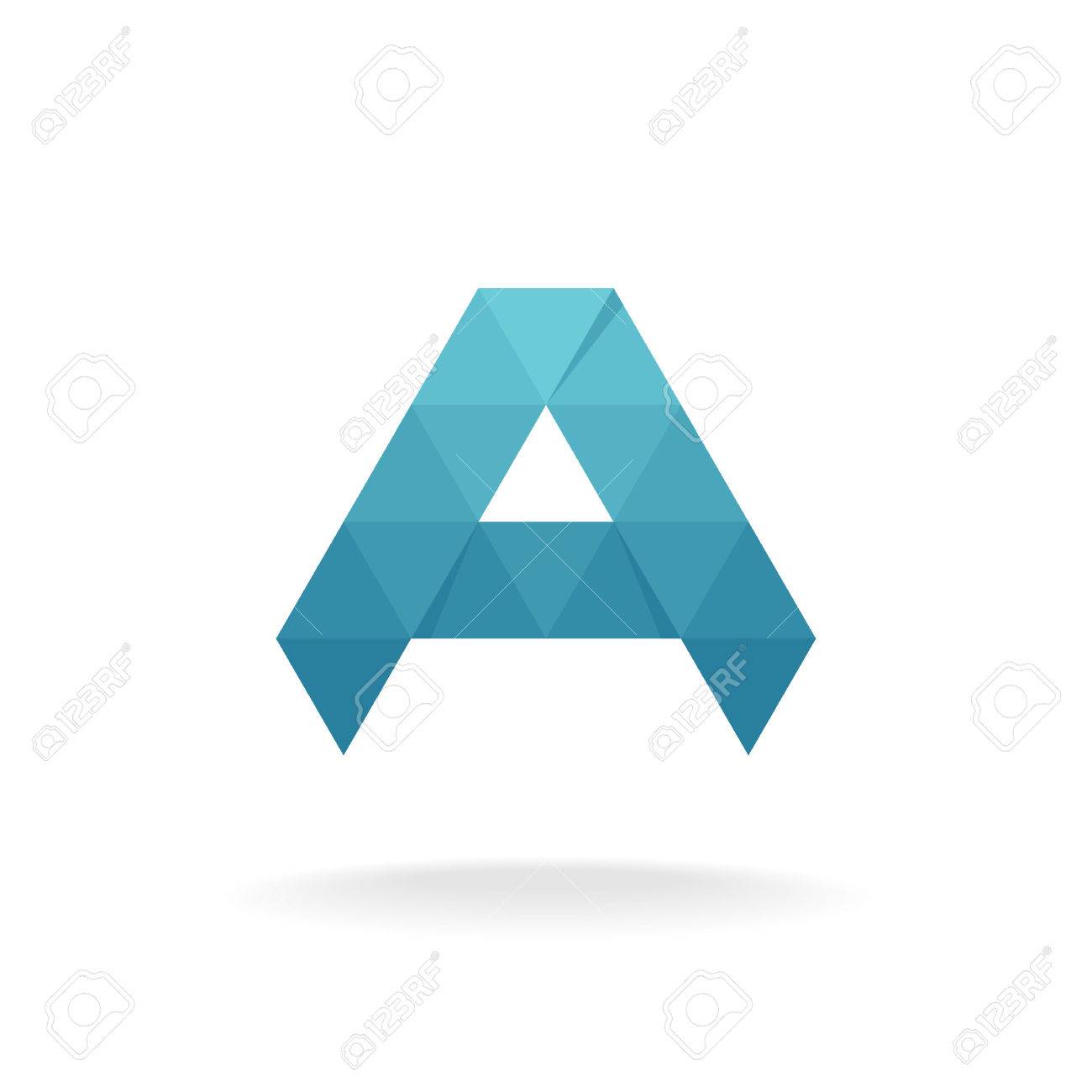 a letter logo template triangle polygons style royalty free
