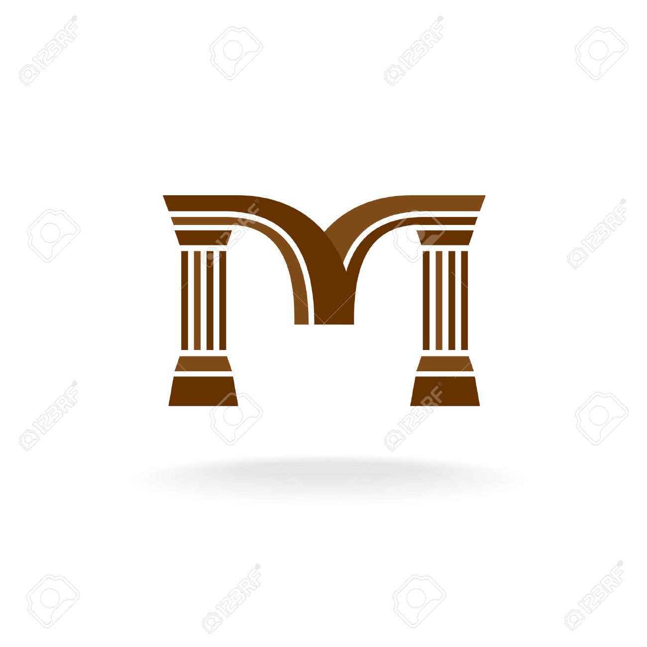 letter m logo with columns architecture business lawyer concept
