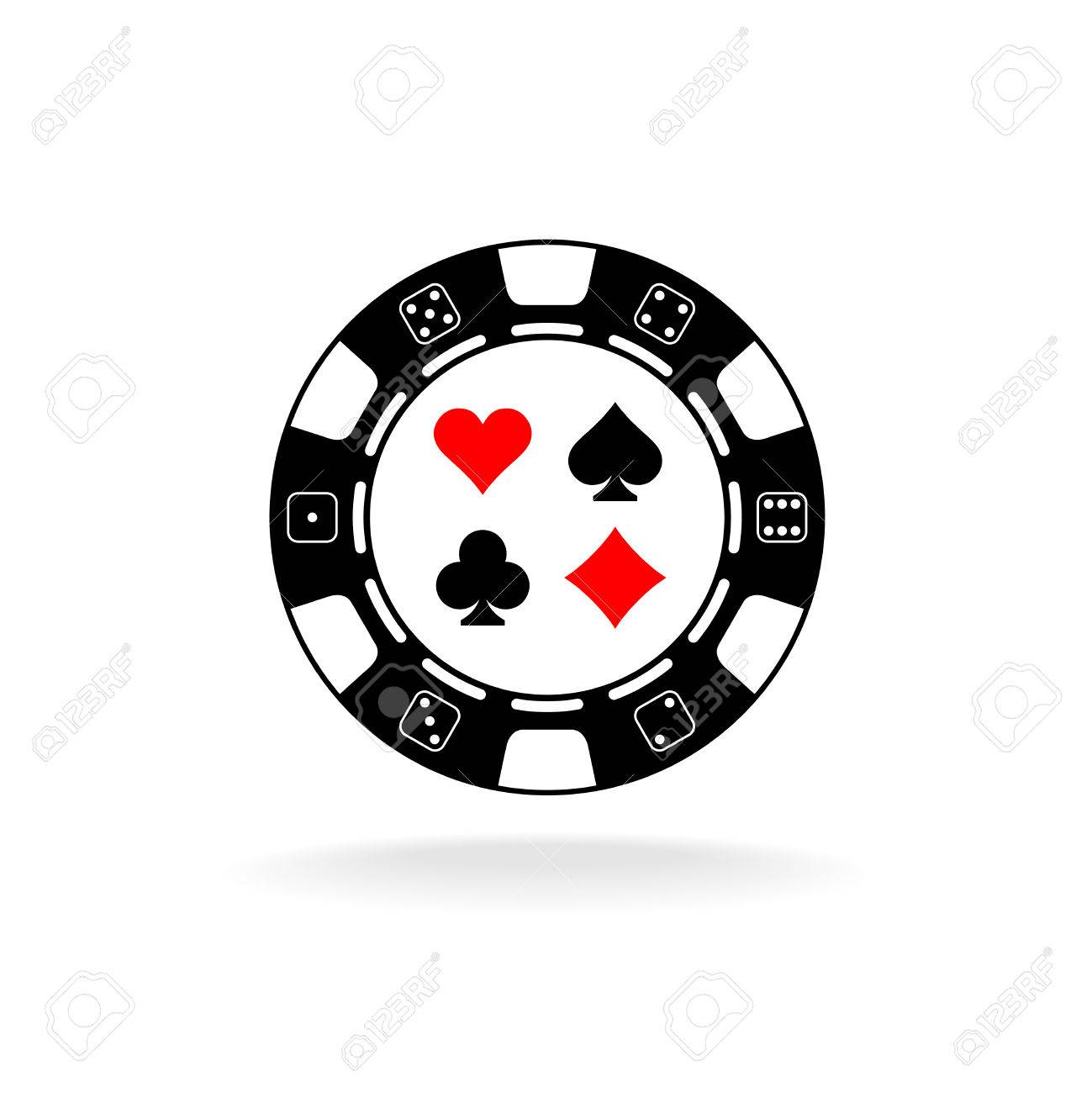 Casino Chip Logo Black Poker Chip With Card Suits Symbols Royalty Free Cliparts Vectors And Stock Illustration Image