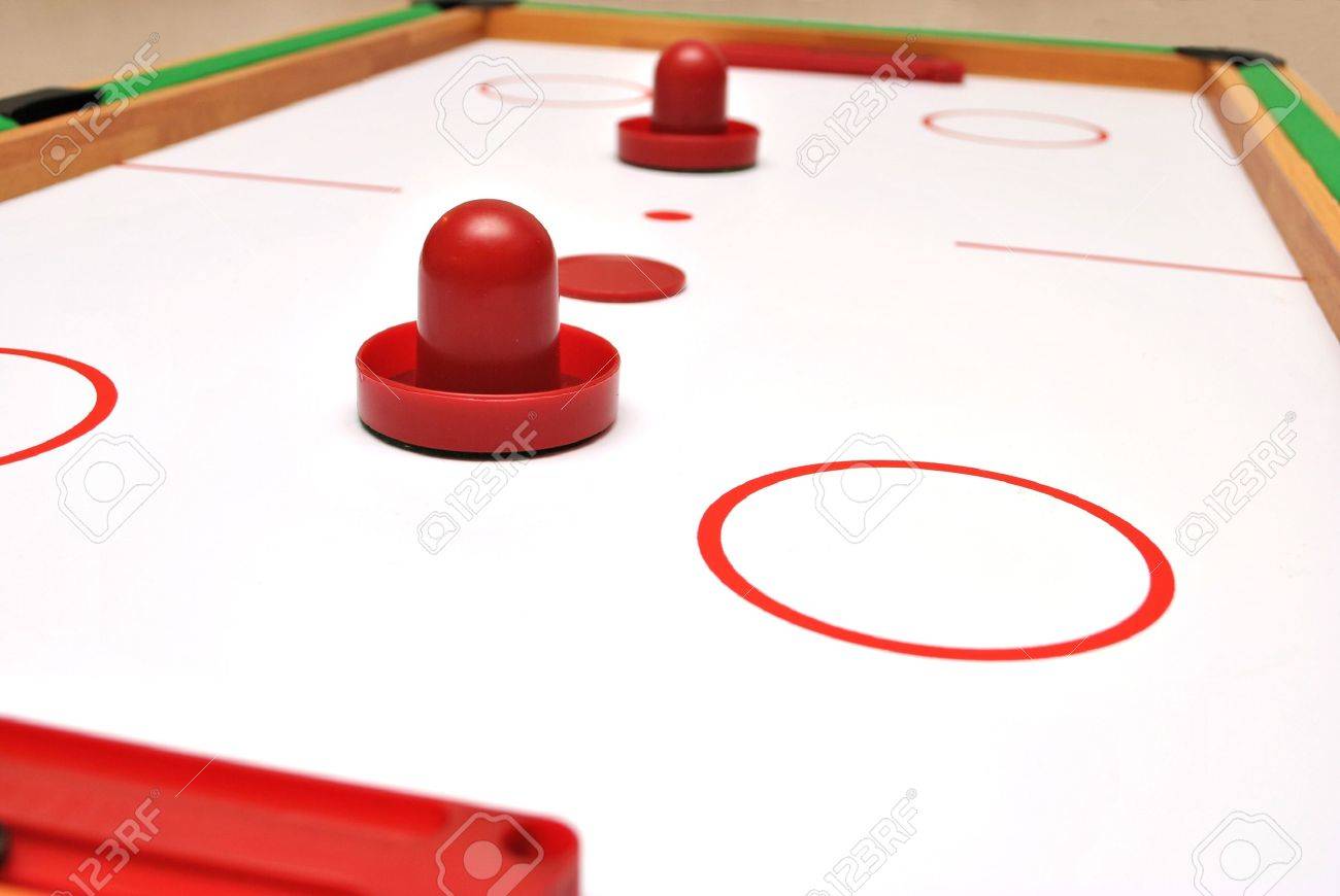 Air Hockey Game Board And Pieces Stock Photo Picture And Royalty