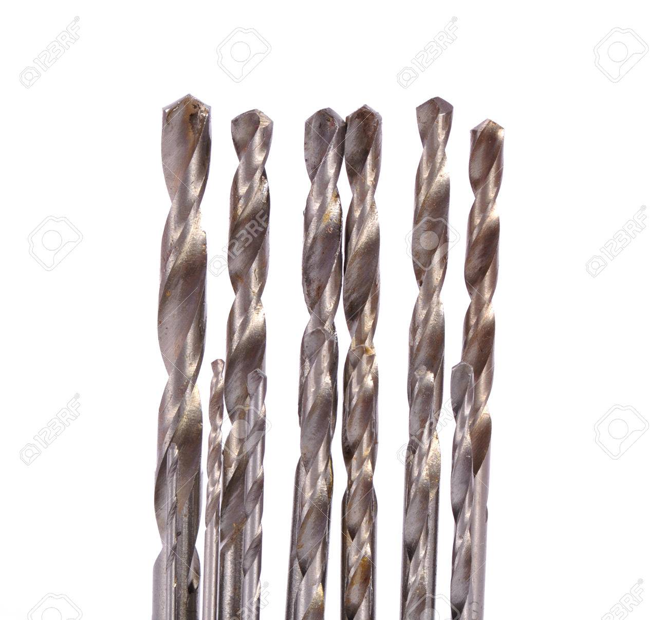 白い背景の上のツイスト ドリル ビット の写真素材 画像素材 Image