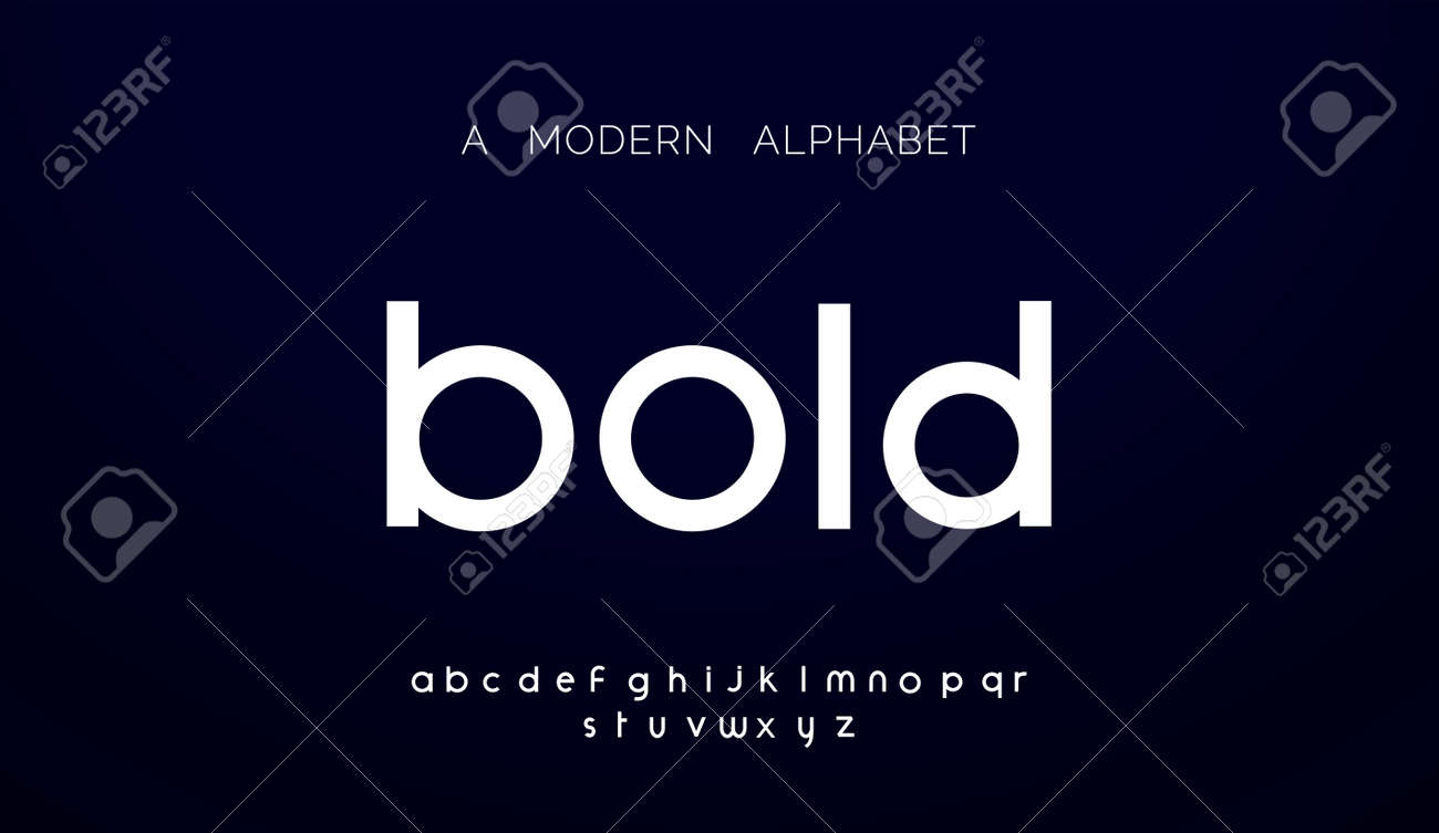 Modern abstract digital alphabet font. Minimal technology
