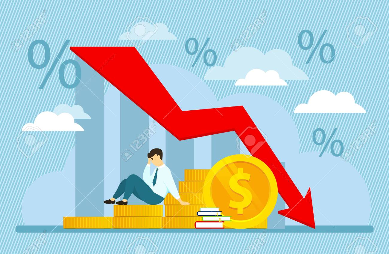 세계 금융 위기, 유가 하락, 경제 붕괴, 경기 악화, 금융 위기, 시장 하락, 파산, 예산 침체, 투자 비용. 로열티 무료 사진,  그림, 이미지 그리고 스톡포토그래피. Image 148864692