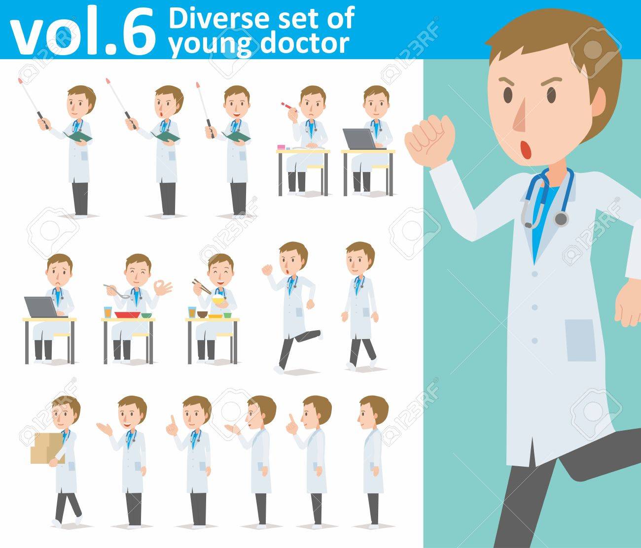 diverse set of young doctor on white background - 62103262 diverse set of young doctor on white background - 62103262