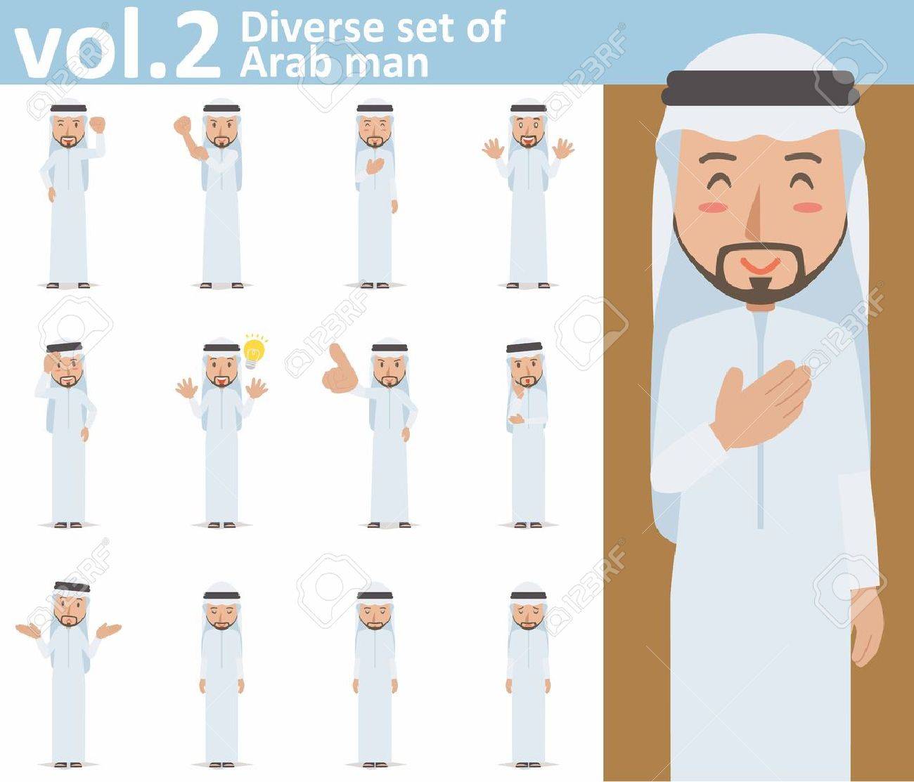 diverse set of Arab man on white background - 62103263 diverse set of Arab man on white background - 62103263