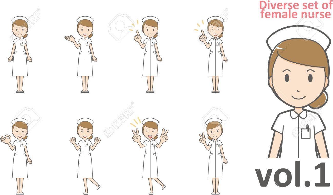 Diverse set of female nurse , EPS10 vector format vol.1 - 67577342 Diverse set of female nurse , EPS10 vector format vol.1 - 67577342
