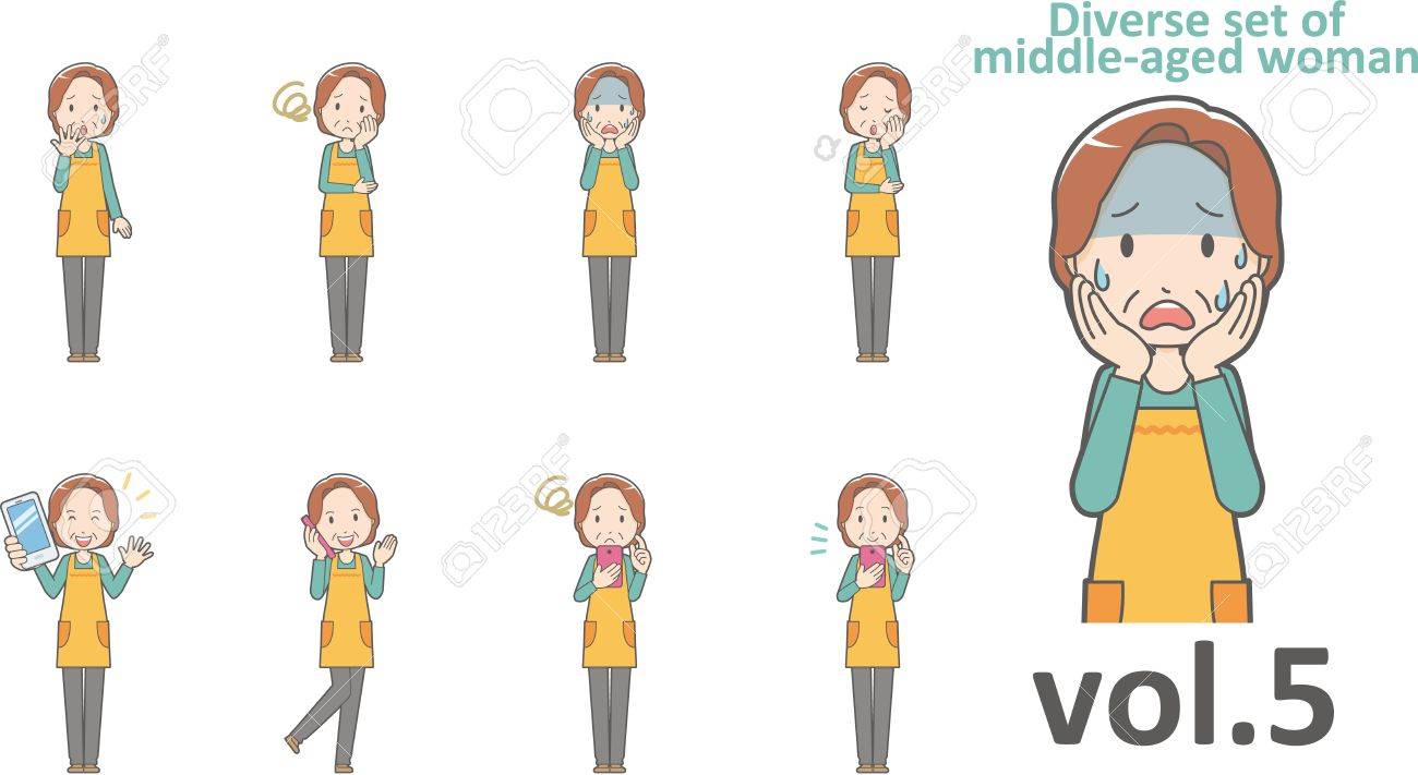 Diverse set of middle-aged woman , EPS10 vector format vol.5 - 67666491 Diverse set of middle-aged woman , EPS10 vector format vol.5 - 67666491