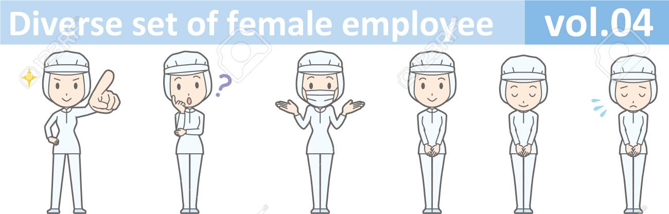Diverse set of female employee, EPS10 vol.04 (A woman in uniform at a food factory. The mask is removable.) - 70777656 Diverse set of female employee, EPS10 vol.04 (A woman in uniform at a food factory. The mask is removable.) - 70777656