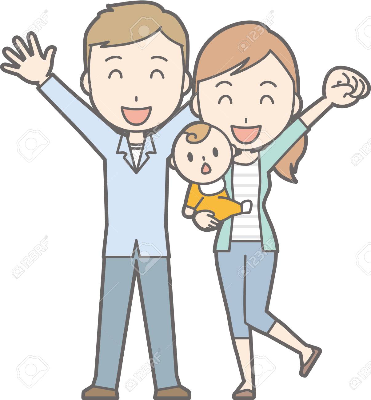 Healthy Family No.04 (family Of 3)(2 Generations) Royalty Free SVG, Cliparts,  Vectors, and Stock Illustration. Image 73365749.