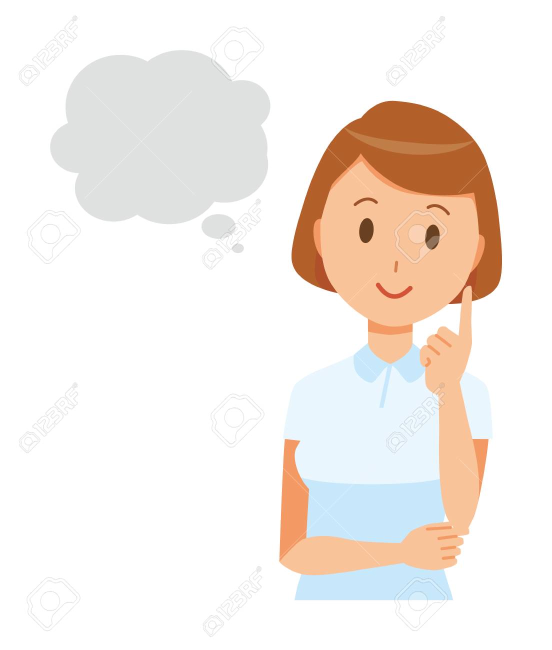 白い制服を着て思考女性看護師のイラスト のイラスト素材 ベクタ Image 白い制服を着て思考女性看護師のイラスト のイラスト素材 ベクタ Image