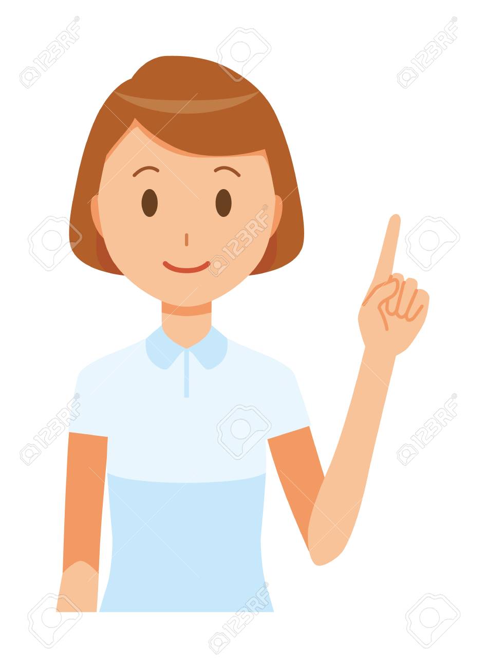 白い制服の人差し指を身に着けて女性看護師のイラスト のイラスト素材 ベクタ Image 白い制服の人差し指を身に着けて女性看護師のイラスト のイラスト素材 ベクタ Image