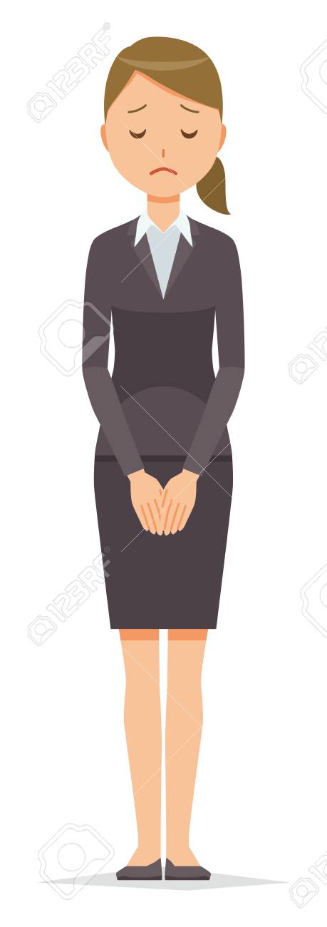 Business woman in suit is apologizing. - 92662199 Business woman in suit is apologizing. - 92662199