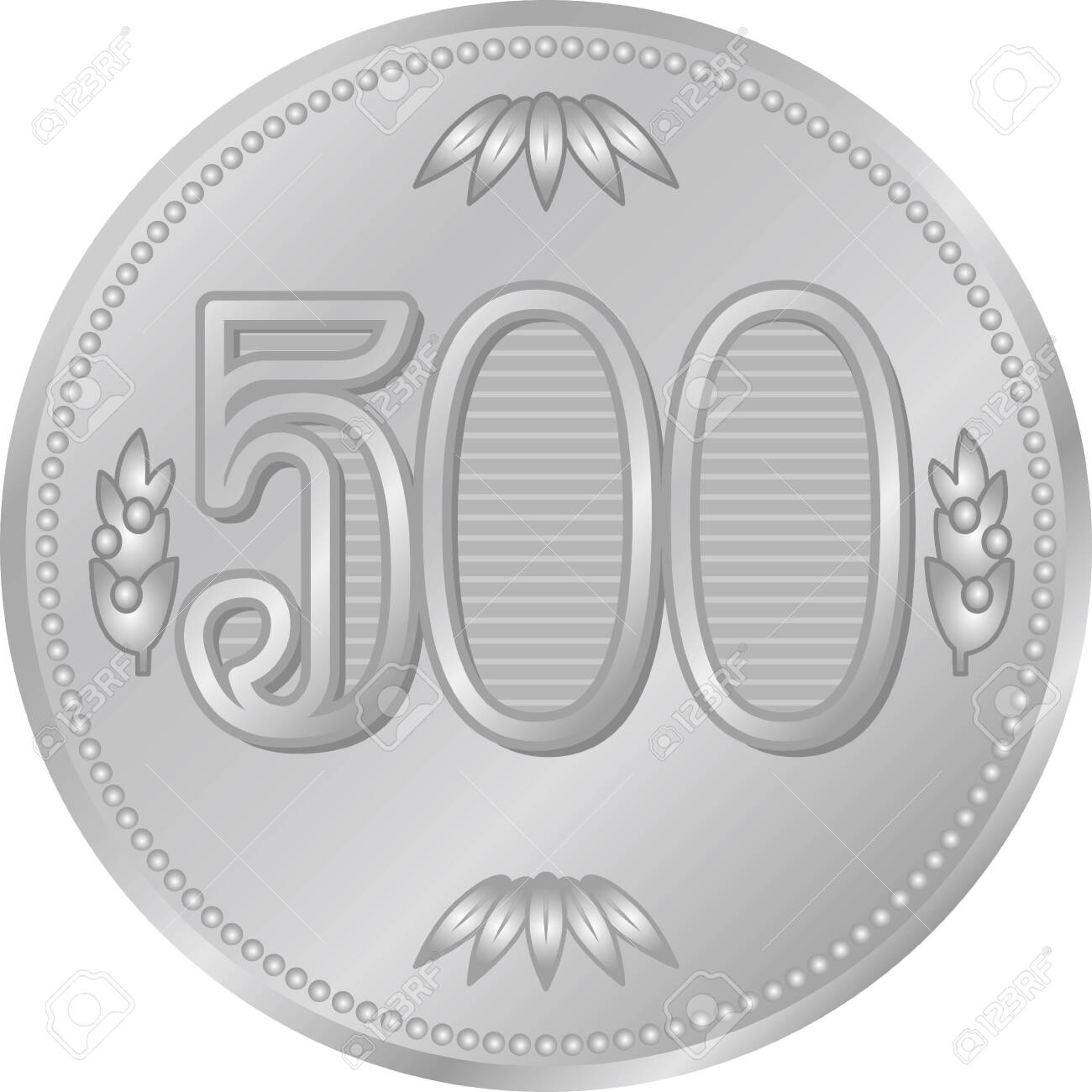 Image Illustration Of Japanese Coins (500 Yen Coin) Royalty Free SVG,  Cliparts, Vectors, and Stock Illustration. Image 137867158.