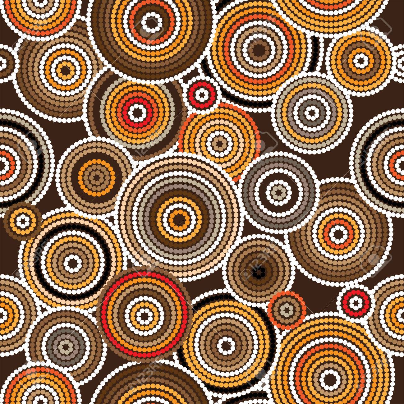 Aboriginal dots and circles art seamless background - 60323003 Aboriginal dots and circles art seamless background - 60323003