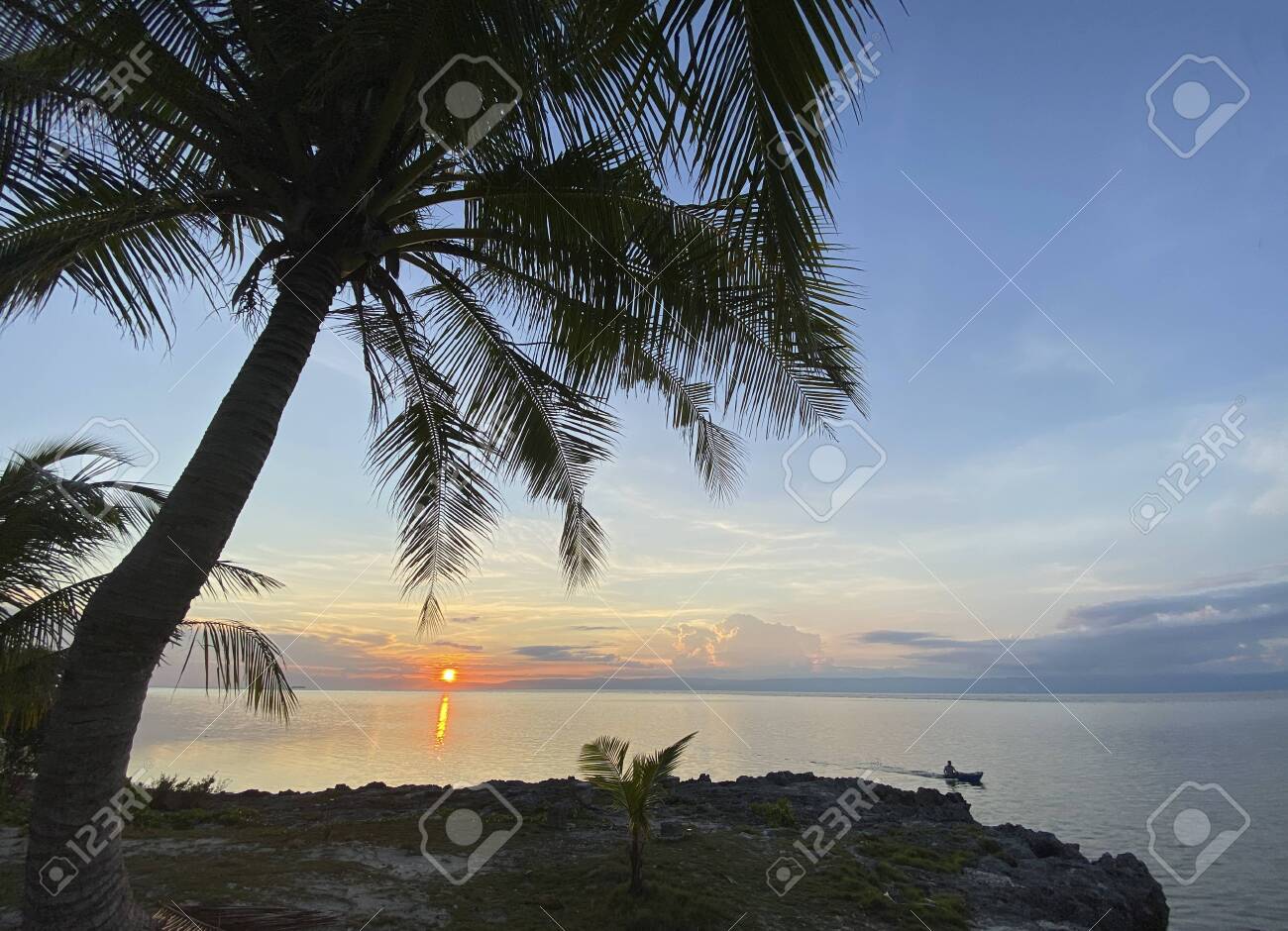 The Magical Landscape Of A Beautiful Sunrise Sunset On A Blue Stock Photo Picture And Royalty Free Image Image