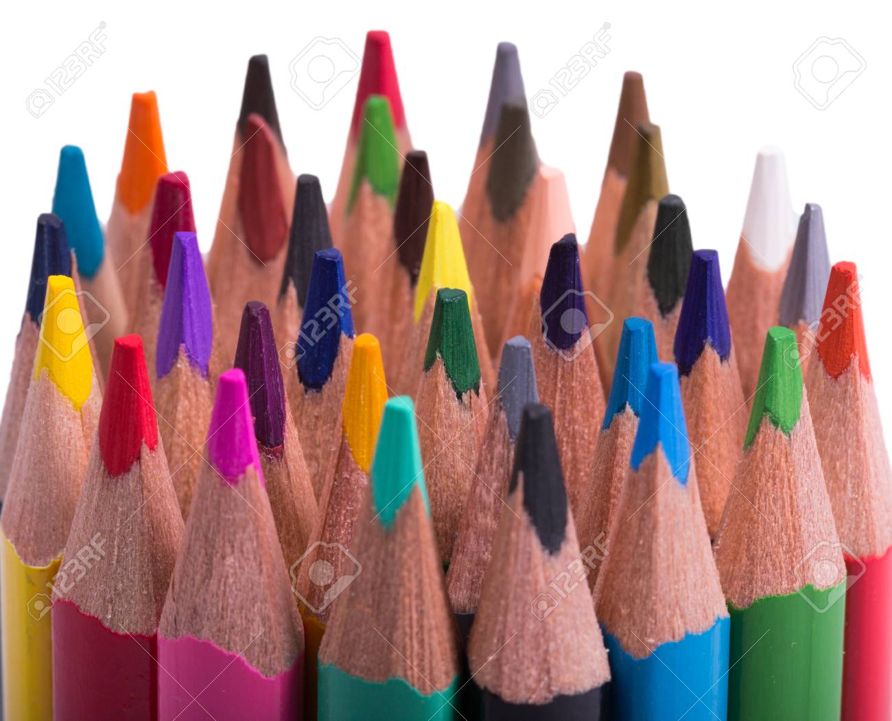 Bunte Holzstifte Isoliert Auf Weissem Hintergrund Lizenzfreie Fotos Bilder Und Stock Fotografie Image 45267264