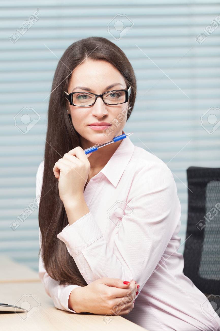 Smart And Intelligent Girl At Office Stock Photo Picture And Royalty Free Image Image 32569255