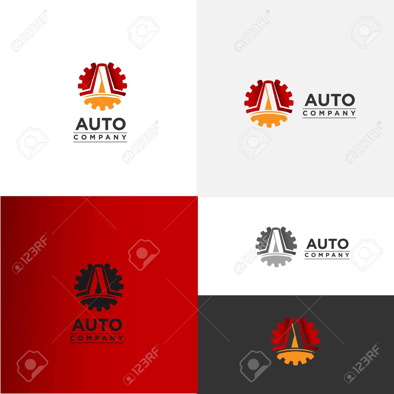 Abstract Symbol Gear Logo Letter A Auto Company Template Logo