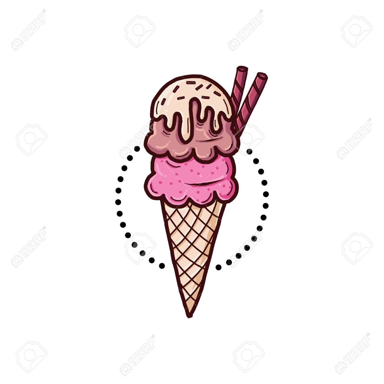 Melting Ice Cream Balls In The Waffle Cone Isolated On White Royalty Free Cliparts Vectors And Stock Illustration Image Melting Ice Cream Balls In The Waffle Cone Isolated On White Royalty Free Cliparts Vectors And Stock Illustration Image