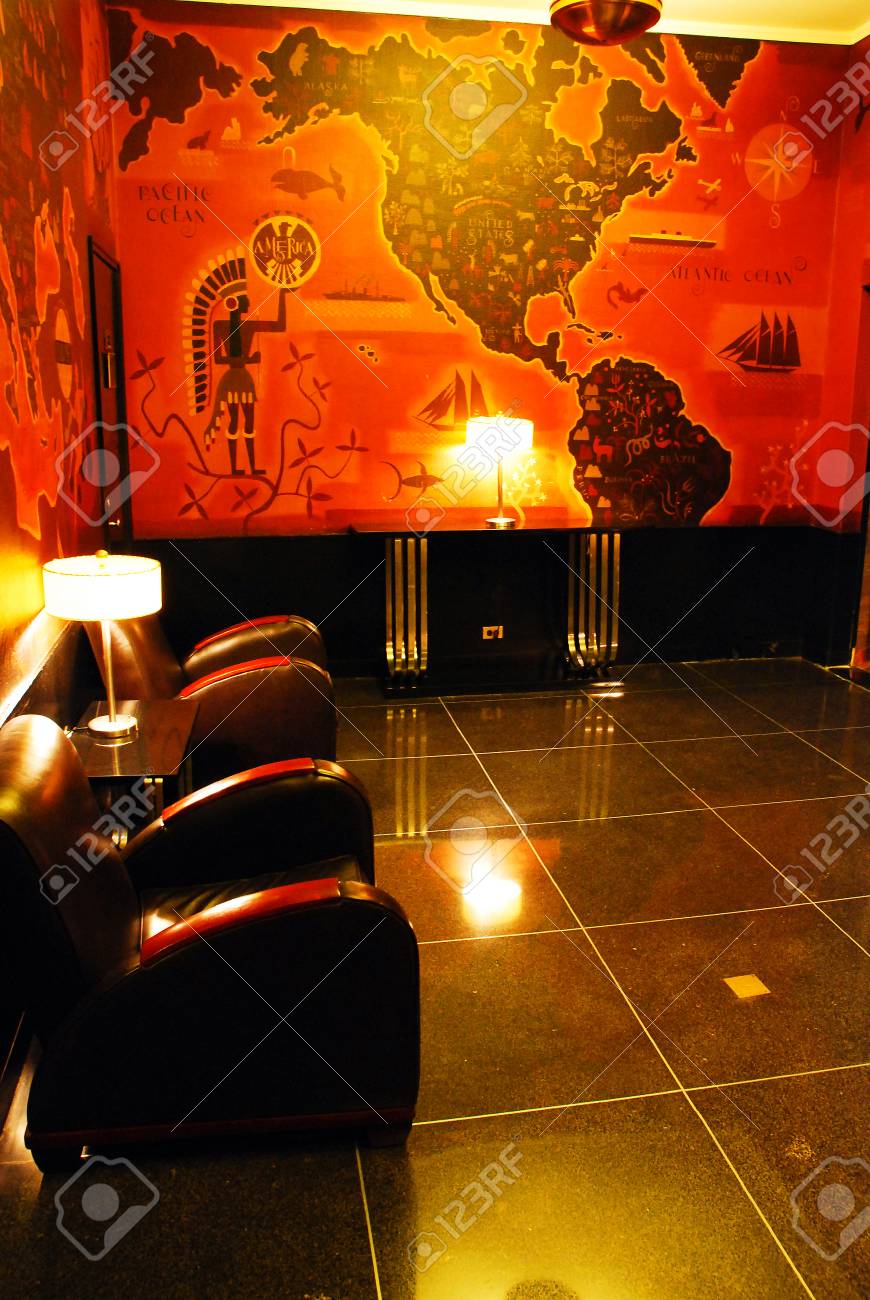 Men's Lounge, Radio City Music Hall, New York Stock Photo, Picture And Royalty Free Image. Image