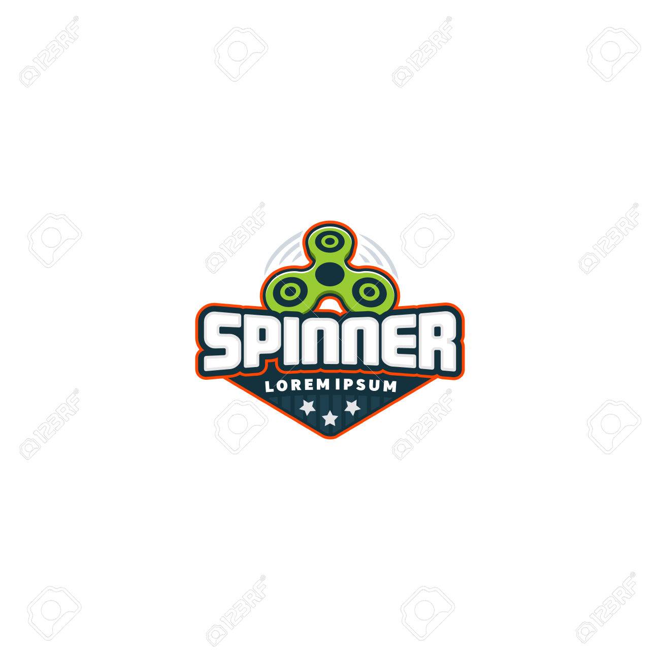 hand spinner logo fidget spinner badge vector illustration stock