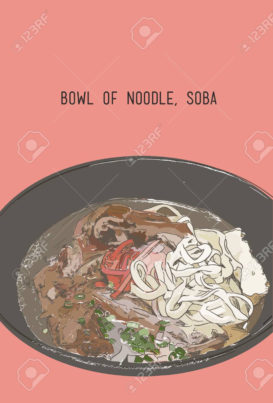 うどん そばの鉢のイラスト のイラスト素材 ベクタ Image
