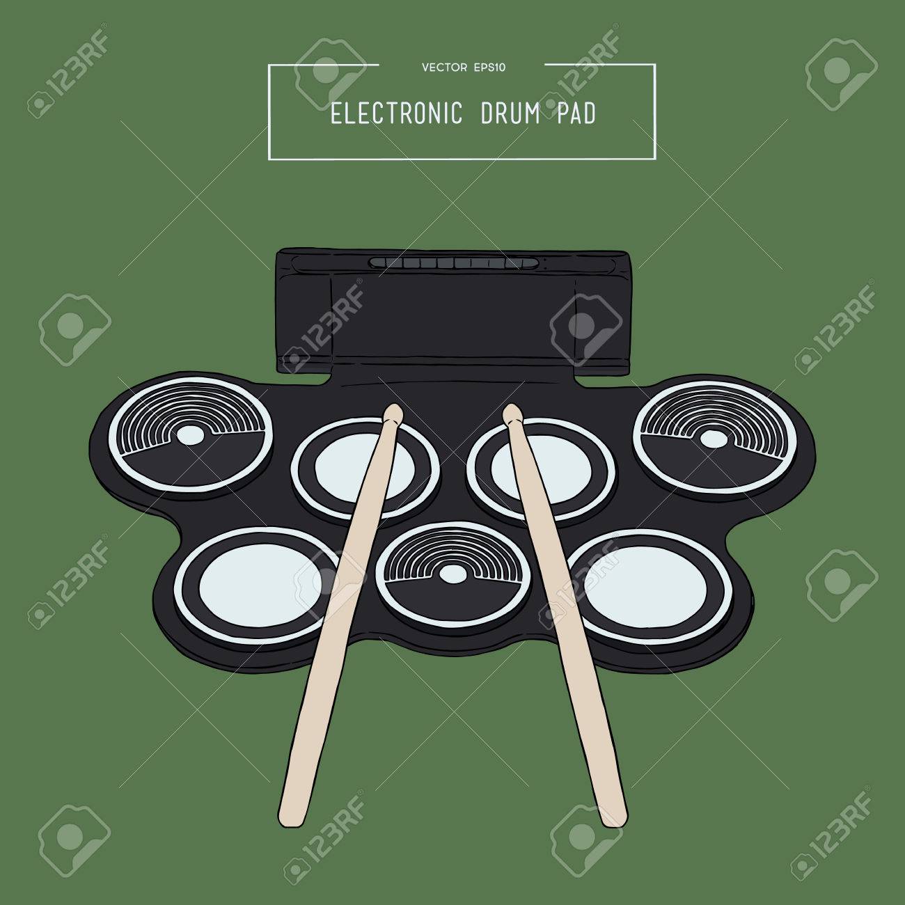 シリコーン 電子ドラム パッド キット ドラム スティック スケッチ ベクトル のイラスト素材 ベクタ Image シリコーン 電子ドラム パッド キット ドラム スティック スケッチ ベクトル のイラスト素材 ベクタ Image