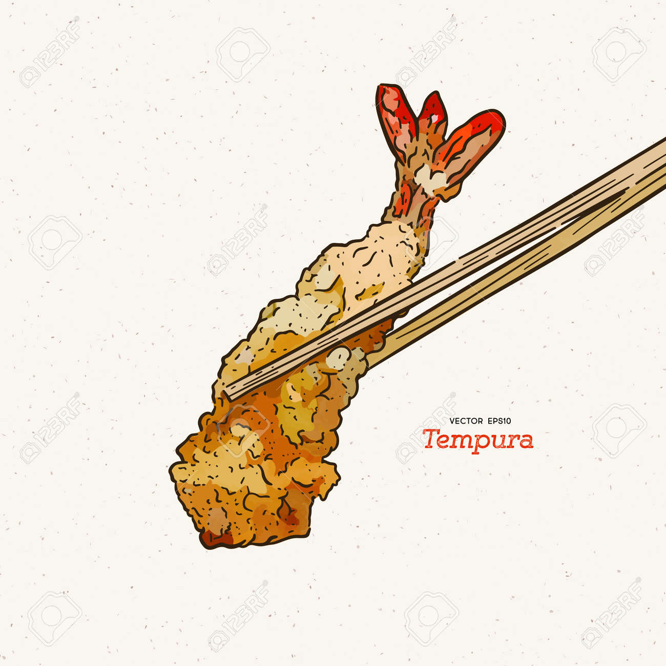 Illustration of a Pair of Chopsticks Holding a Piece of Tempura - 165340408 Illustration of a Pair of Chopsticks Holding a Piece of Tempura - 165340408