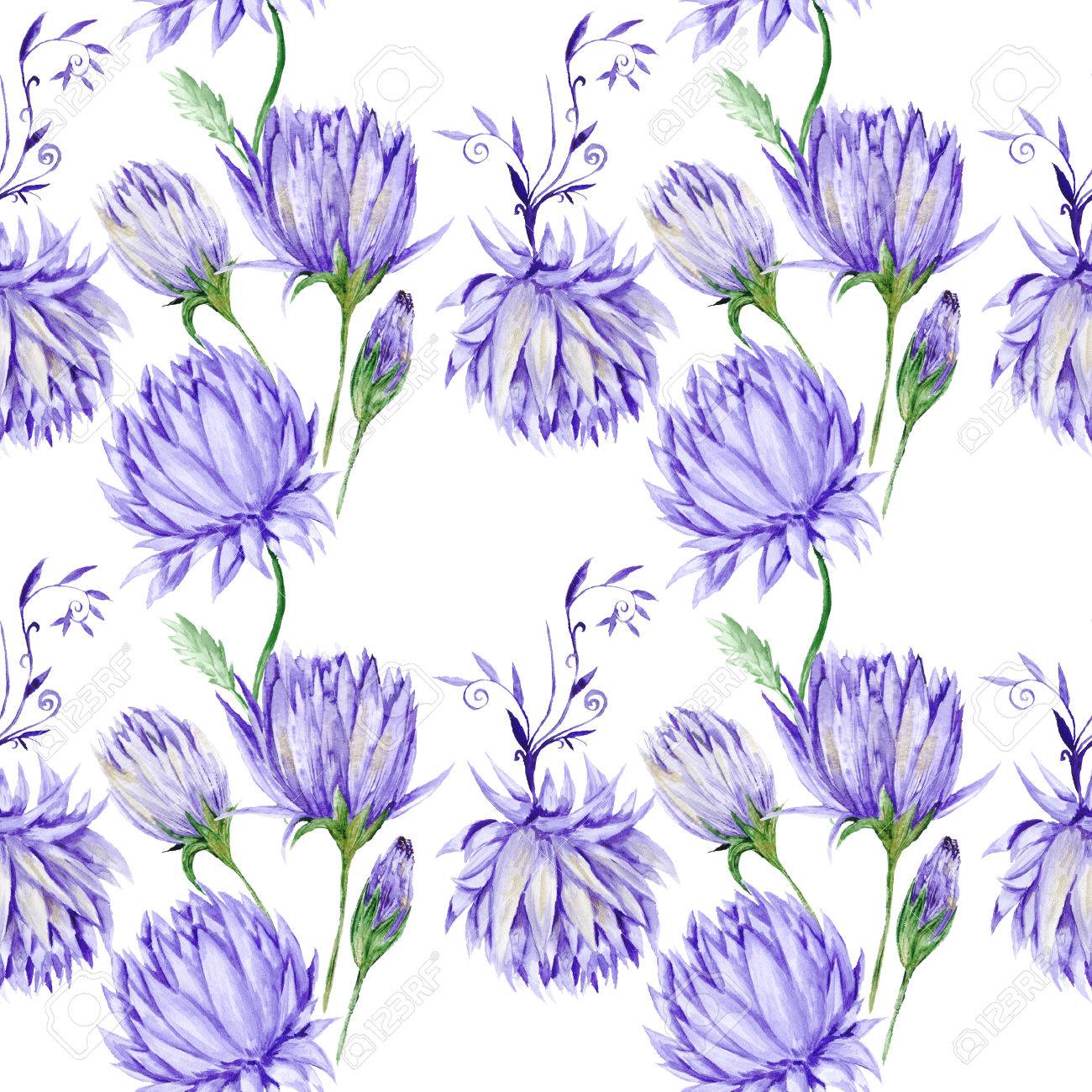 Seamless Renaissance Soft Background With Violet Flowers Isolated On White For Event Fabric Wallpaper Design And Scrapbooking Fresh And Spring Stock Photo Picture And Royalty Free Image Image