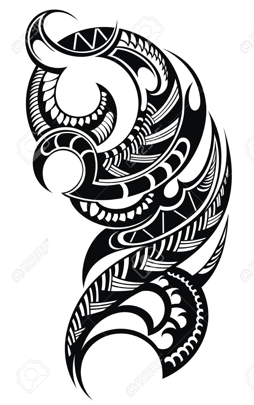 Tribal-Tattoos 36745386-Maori-styled-tattoo-pattern-Stock-Vector-tribal
