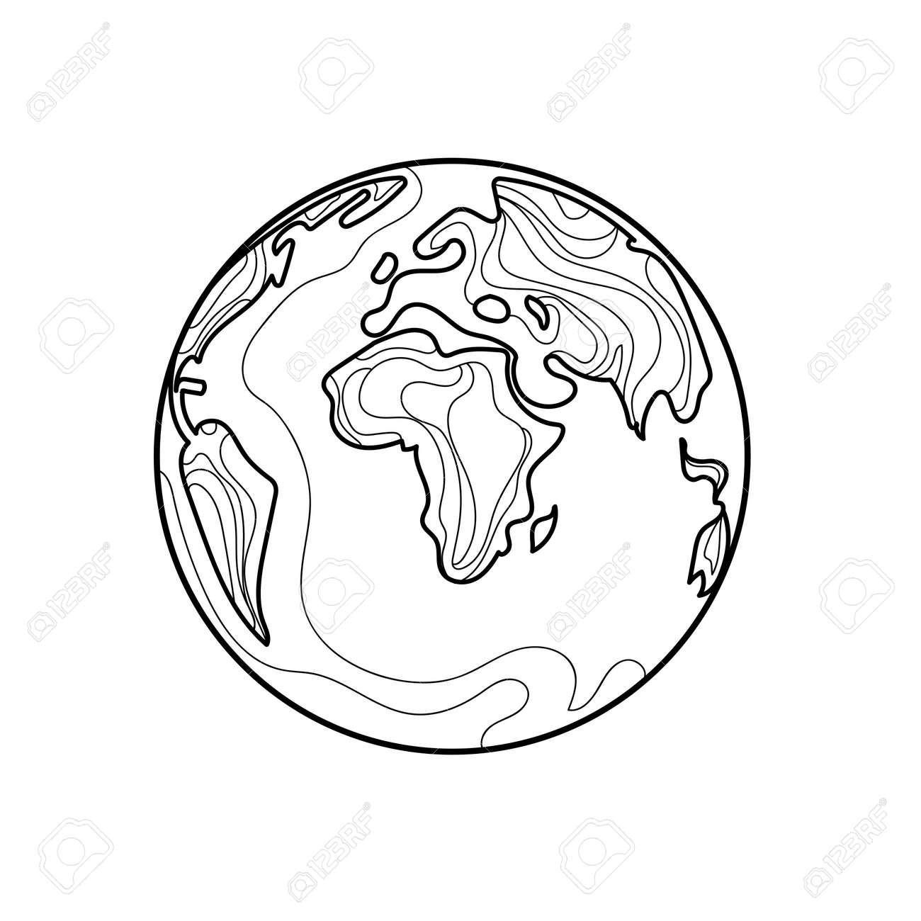 Earth Globe Line Art Drawing World Map Vector Illustration Minimalist  Design.Planet Earth Abstract Art Royalty Free SVG, Cliparts, Vectors, and  Stock Illustration. Image 186646440.