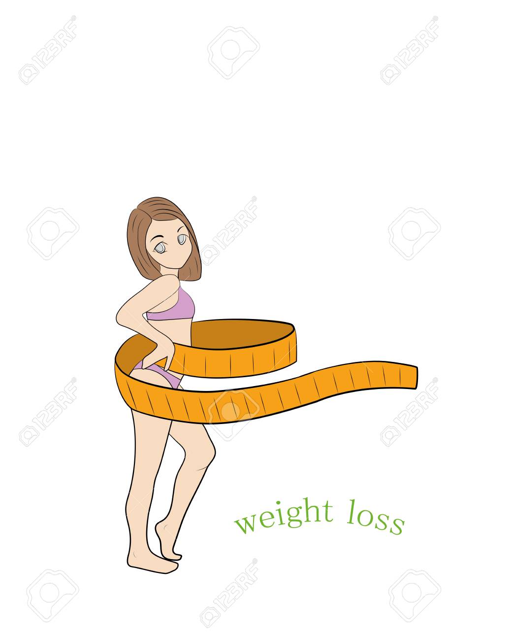 a young thin woman measures her waist with a tape measure weight measure for weight loss