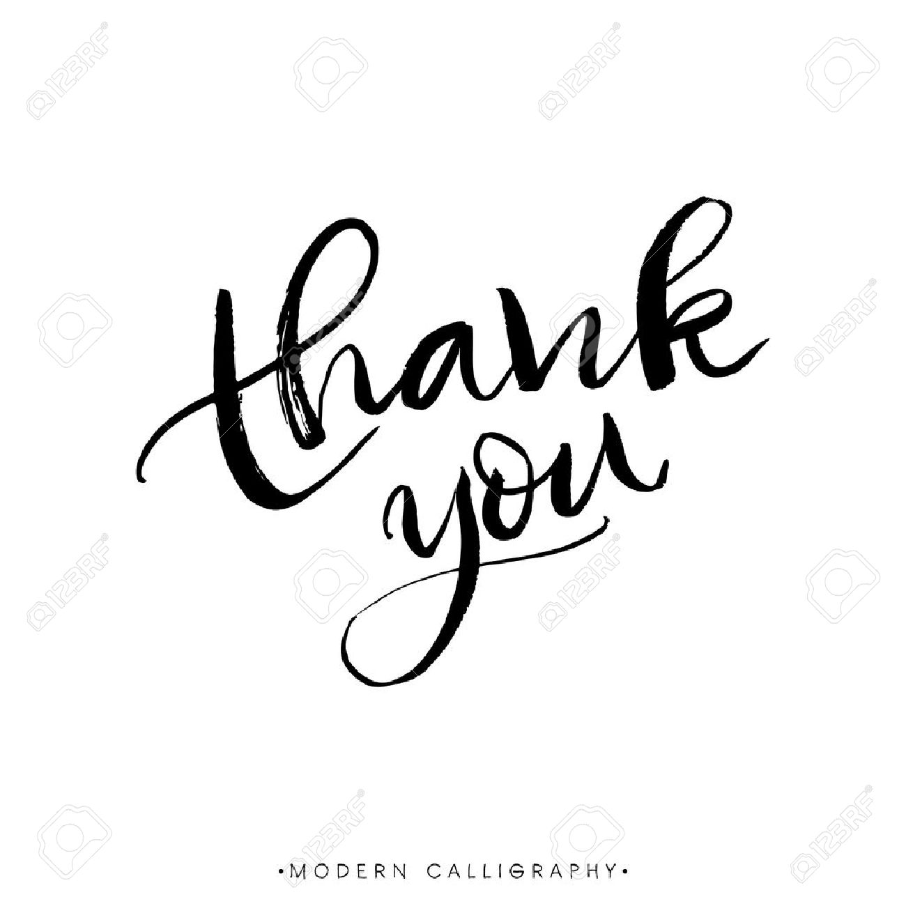 thank you modern brush calligraphy handwritten ink lettering