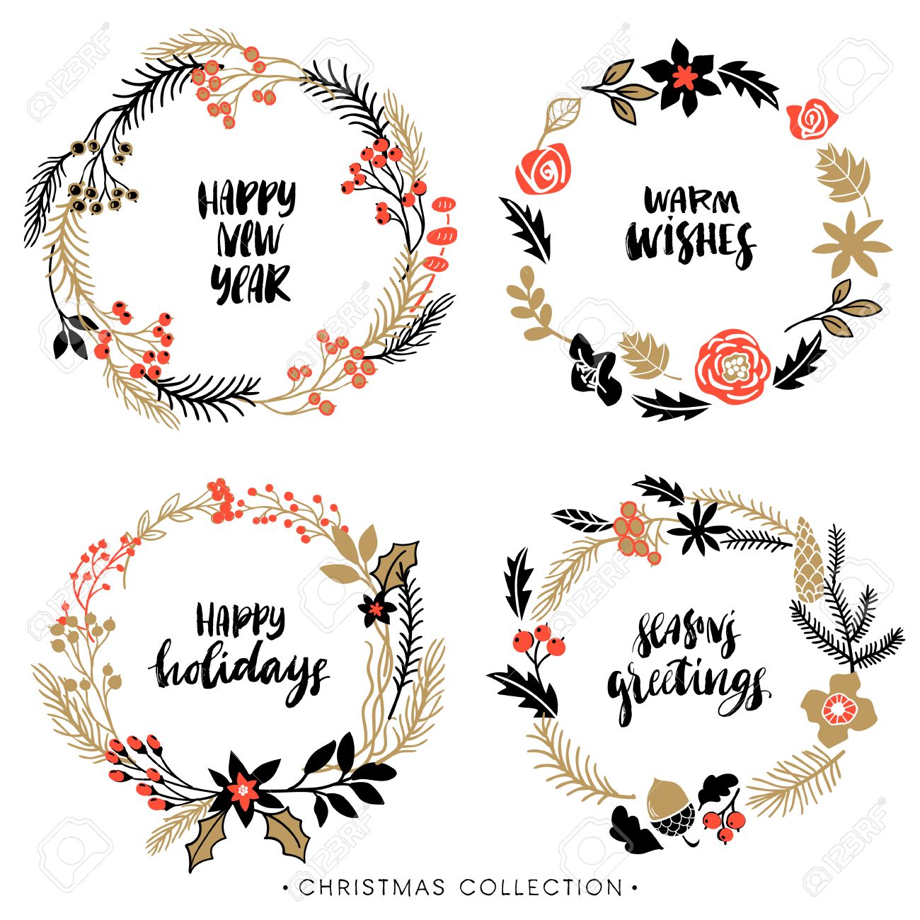 Hand Lettered Card Seasons Greetings Wreath Happy Holidays Greeting Card Christmas Wreath Hand Lettered Card Seasons Greetings Wreath Happy Holidays Greeting Card Christmas Wreath
