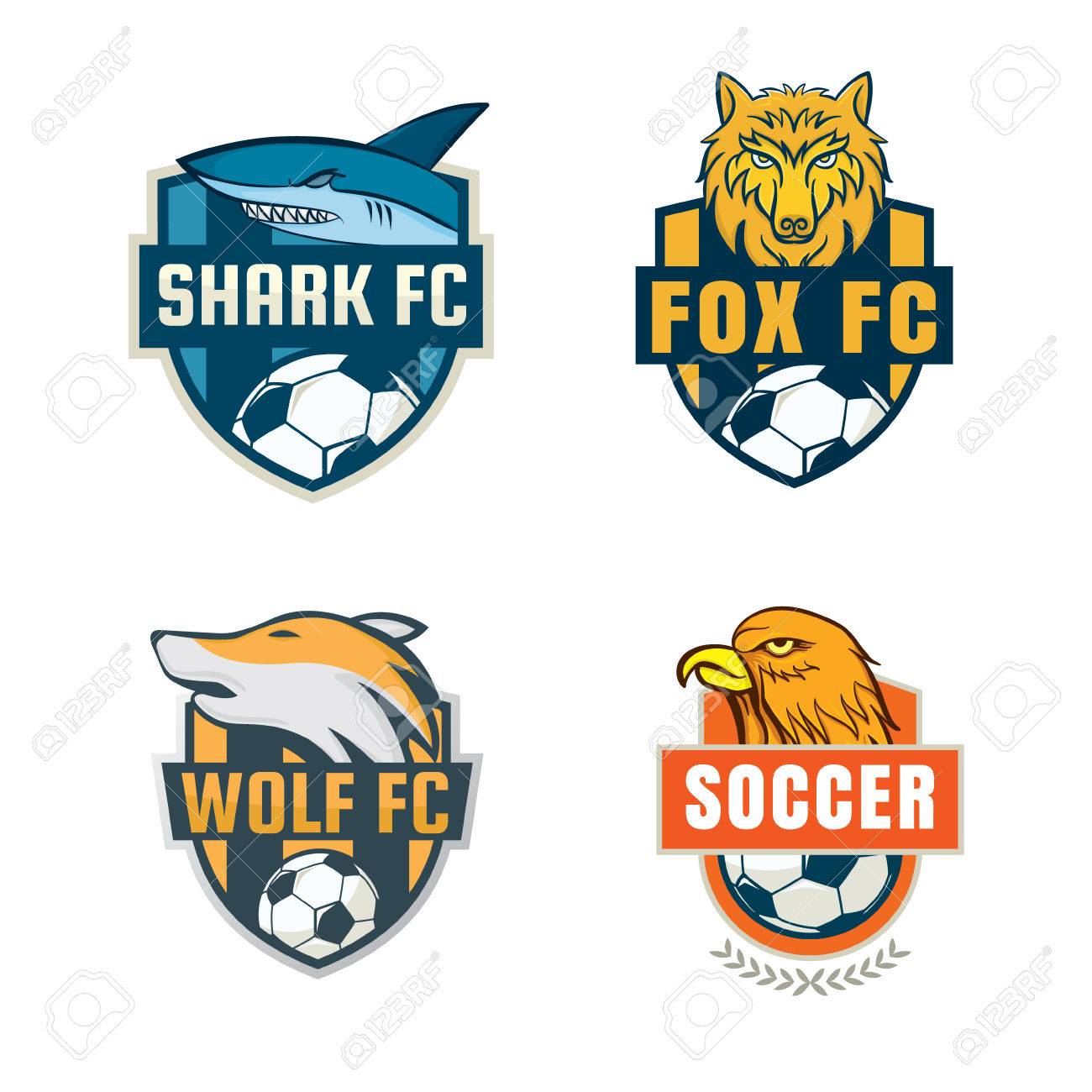 football badge logo template collection design soccer team vector