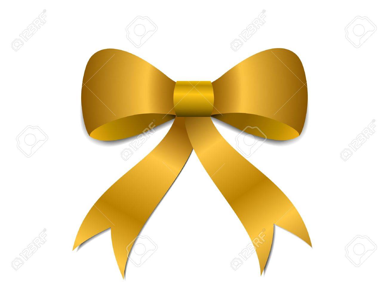 big gold christmas bow illustration with gradients and opacity