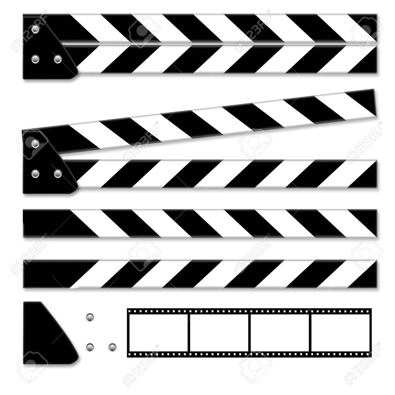 Parts of clapper board isolated on white background - 20036723 Parts of clapper board isolated on white background - 20036723