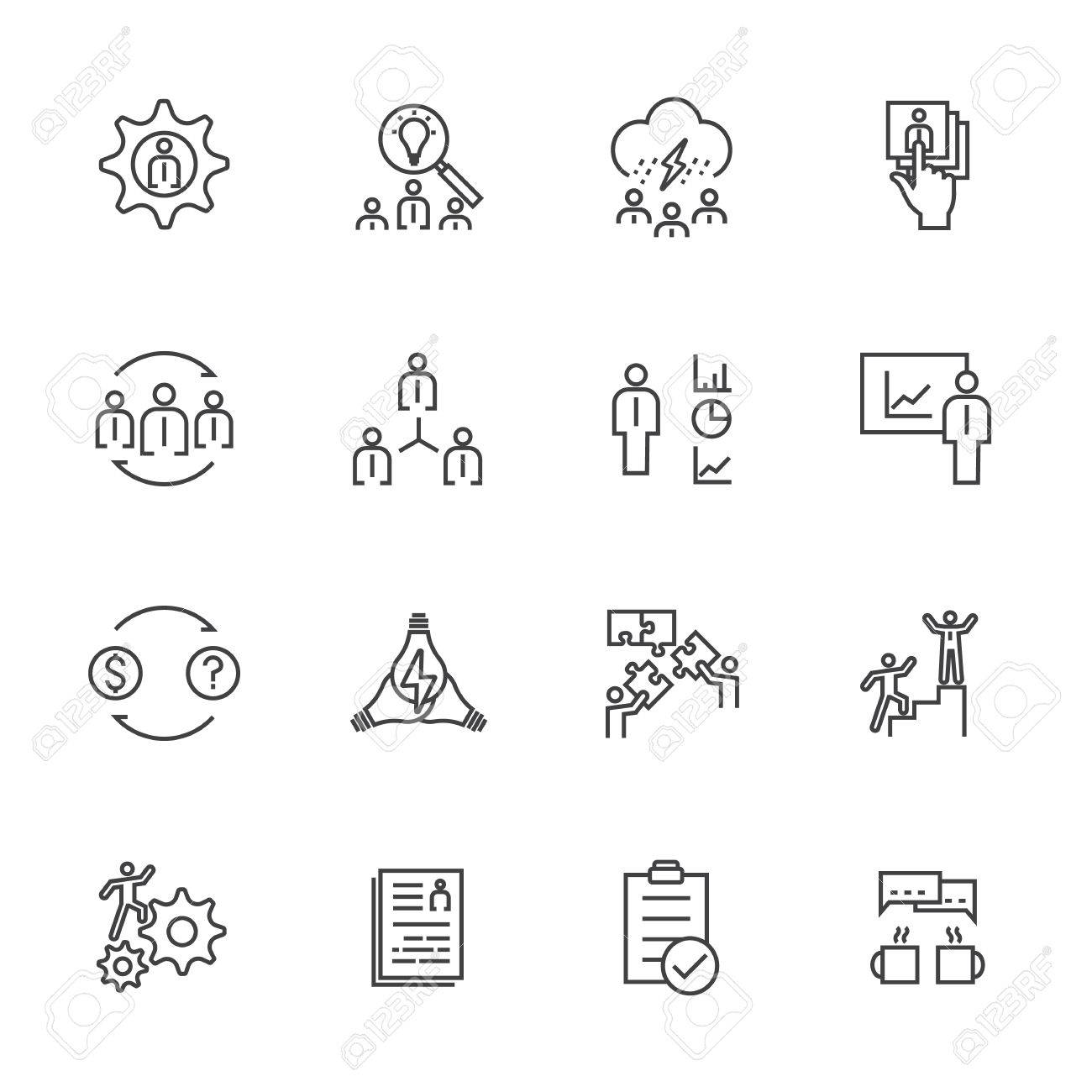 ビジネスのアイコンを設定 チーム ビルディングのコンセプト のイラスト素材 ベクタ Image