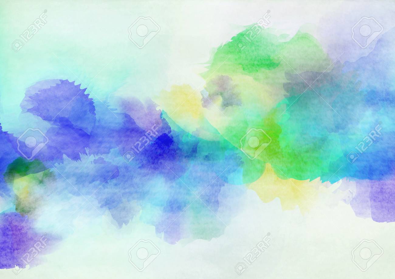 抽象的なカラフルな水彩背景 デジタル芸術の絵画します の写真素材 画像素材 Image