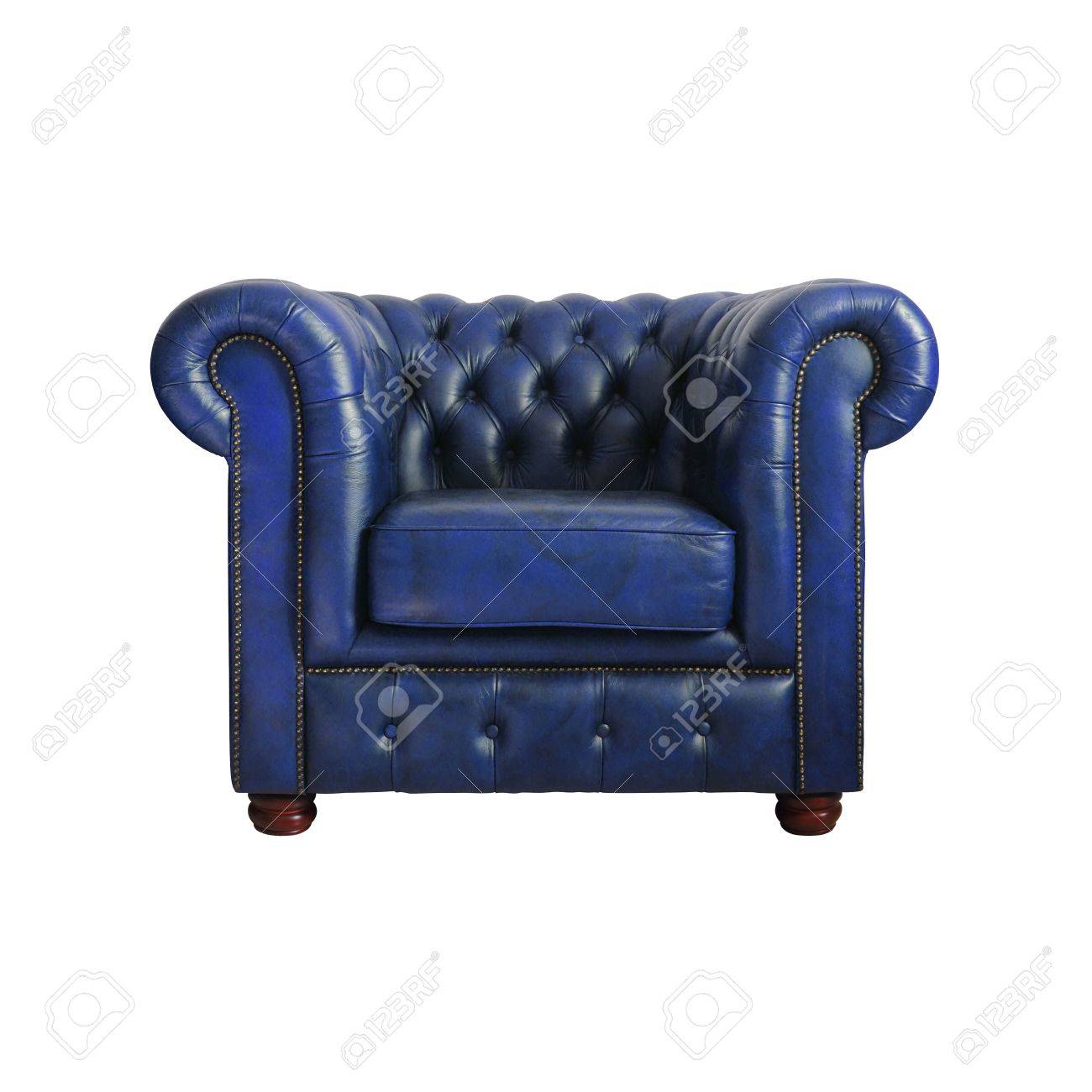 Fauteuil Bleu Cuir