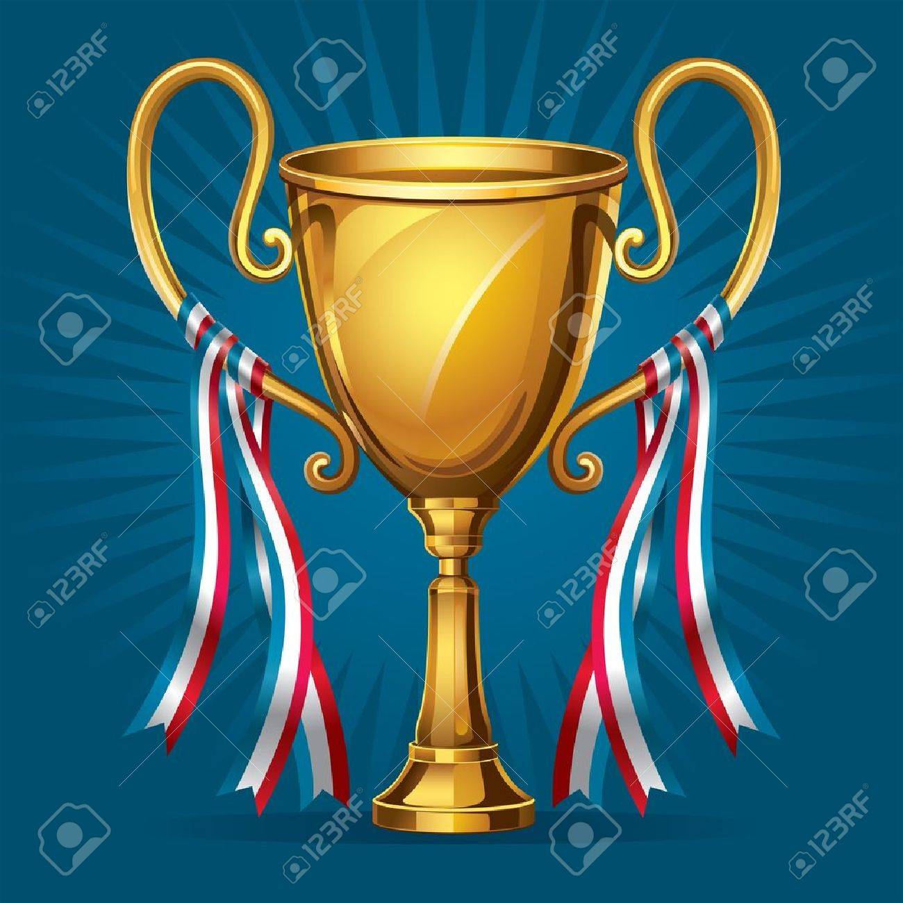 ゴールデン賞トロフィーやリボン図のイラスト素材 ベクタ Image