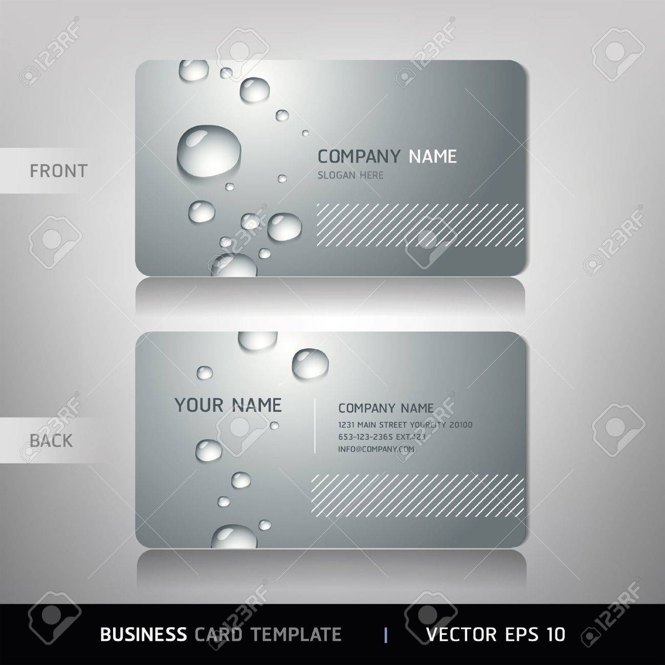 business card with water drop vector illustration royalty free