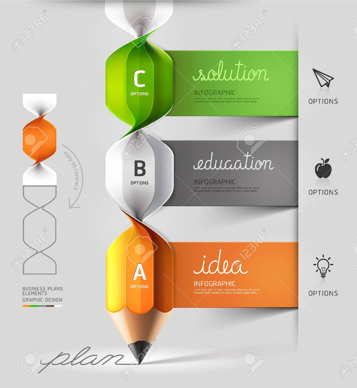 モダンなスパイラル鉛筆階段インフォ グラフィック オプションです ベクトル イラスト ワークフローのレイアウト 図 番号のオプション Web デザインに使用できます のイラスト素材 ベクタ Image