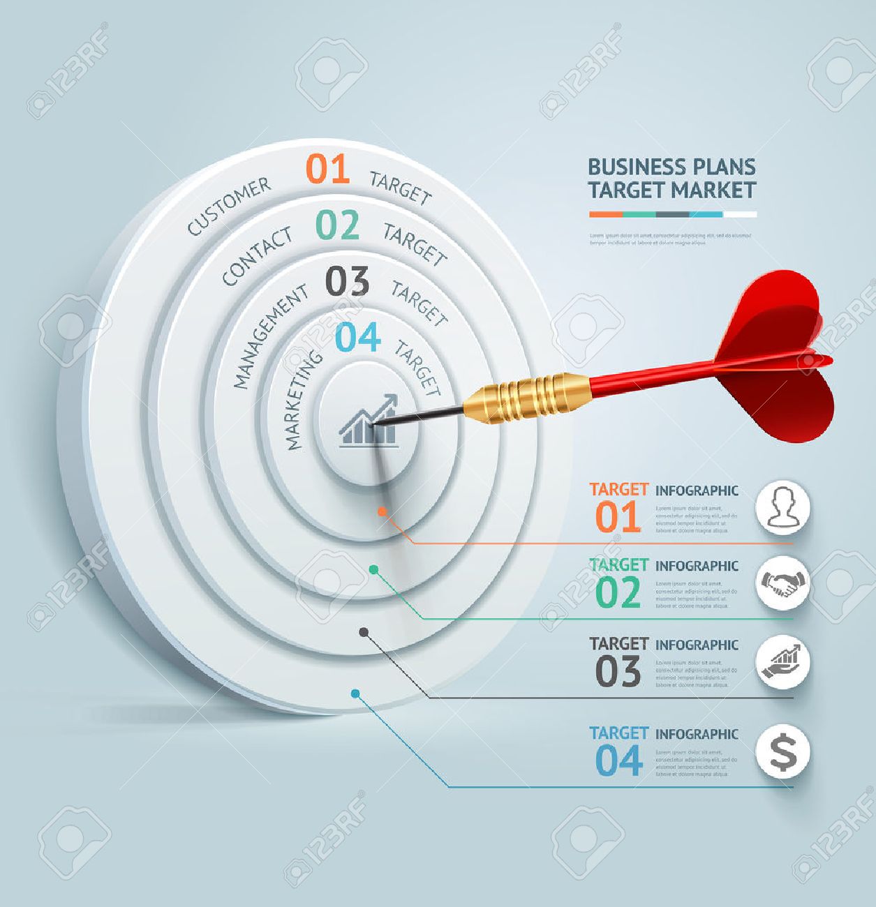 business concept infographic template business target marketing