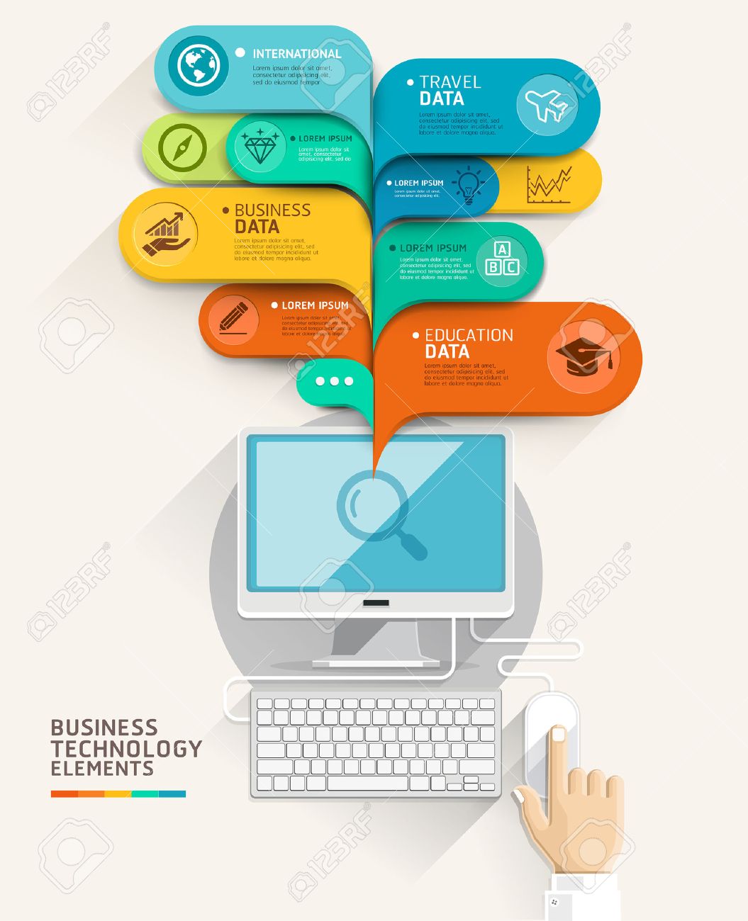 Business technology concept. Computer and bubble speech template. Vector illustration. can be used for workflow layout, diagram, number options, step up options, web design, banner template, infographic. - 30682775 Business technology concept. Computer and bubble speech template. Vector illustration. can be used for workflow layout, diagram, number options, step up options, web design, banner template, infographic. - 30682775