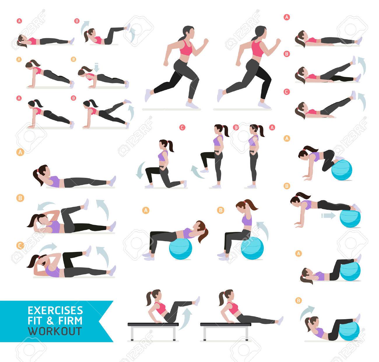 Woman workout fitness, aerobic and exercises. - 59040047 Woman workout fitness, aerobic and exercises. - 59040047