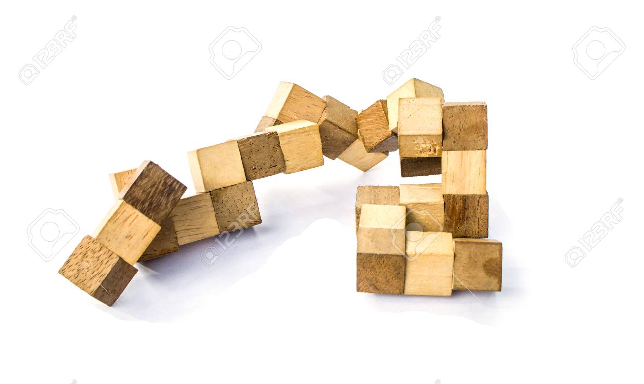 wooden block cube puzzle