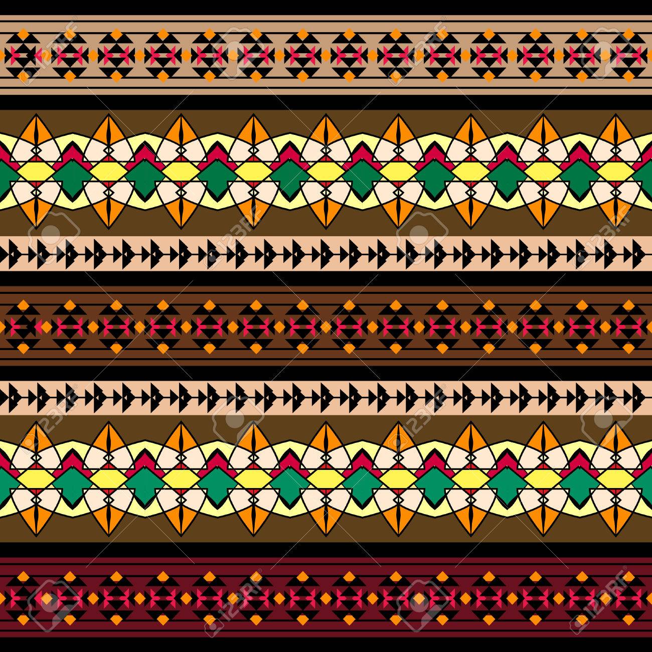 エスニック幾何学的なプリントです カラフルな繰り返し背景テクスチャ 生地 布のデザイン壁紙 のイラスト素材 ベクタ Image